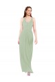 Discount Feminine Chiffon Bridesmaid Dress with Ruching and V-Neckline UK