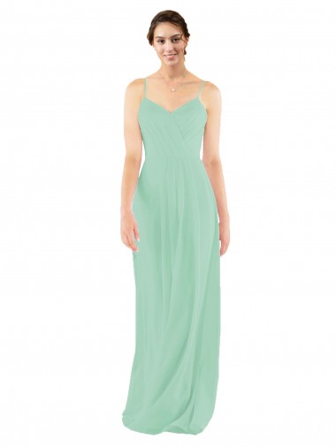Discount Classic Long Chiffon Bridesmaid Dress with V-Neck UK