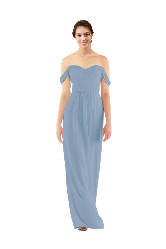 Discount Sweetheart Neckline Chiffon Off-the-Shoulder Bridesmaid Dress UK
