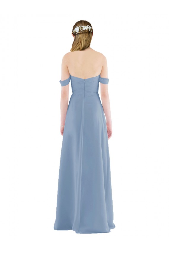 Discount Sweetheart Neckline Chiffon Off-the-Shoulder Bridesmaid Dress UK