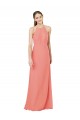 Discount Modern Long Chiffon Bridesmaid Dress with Keyhole Back UK