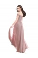 Discount Floor Length Chantilly Lace Off the Shoulder Chiffon Bridesmaid Dress UK