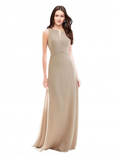Discount Elegant Bridesmaid with High Neckline and Illusion V-Neck UK
