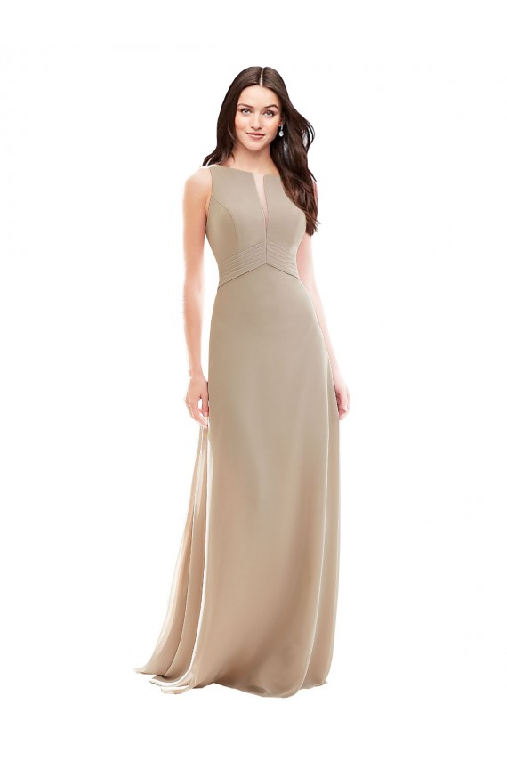 Discount Elegant Bridesmaid with High Neckline and Illusion V-Neck UK