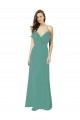 Discount Full Length Chiffon Bridesmaid Dress with Ruffled V-Neckline UK