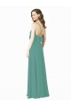 Discount Full Length Chiffon Bridesmaid Dress with Ruffled V-Neckline UK