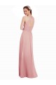 Discount Chiffon Bridesmaids Dress with Draped Bodice and Keyhole Back UK