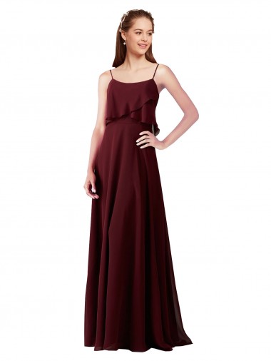 Discount Chiffon Bridesmaids Dress with Spaghetti Straps UK