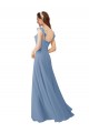 Discount Chiffon Bridesmaids Dress with Ruffle Neckline UK