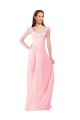 Discount Chiffon Bridesmaids Dress with Ruffle Neckline UK