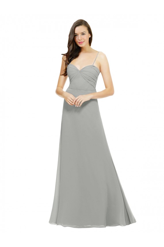 Discount Chiffon Bridesmaid Dress with Sweetheart Neckline and Adjustable Straps UK
