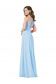 Discount Long V-Neck Chiffon Bridesmaid Dress with Keyhole Back UK