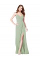 Discount Floor Length Long Chiffon Bridesmaid Dress with Side Slit UK