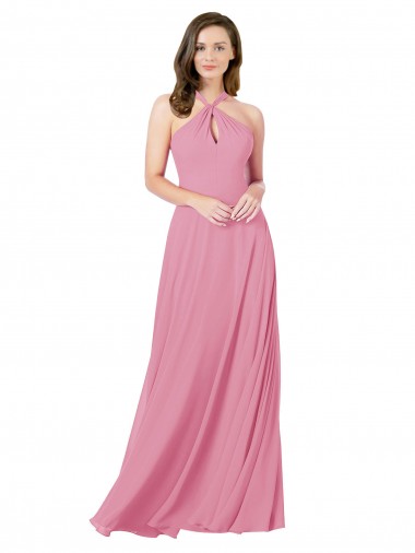 Discount Chiffon Bridesmaid Dress / Prom Dress with Keyhole Front UK