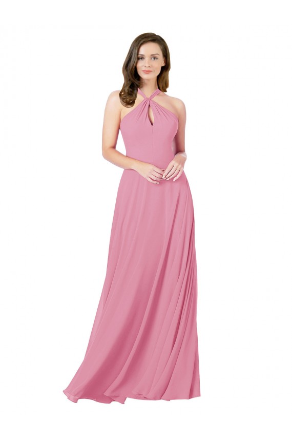 Discount Chiffon Bridesmaid Dress / Prom Dress with Keyhole Front UK