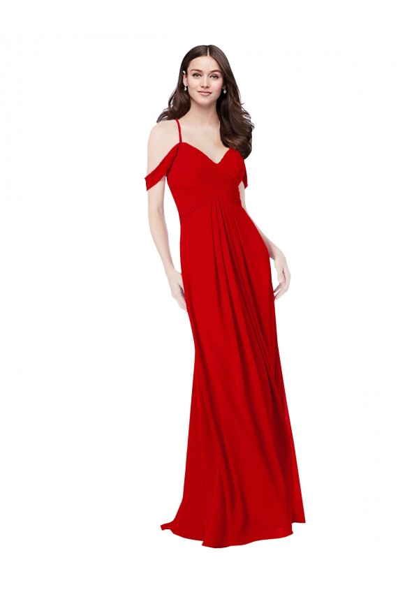 Discount Cold Shoulder Chiffon Bridesmaid Dress UK