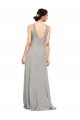 Discount V-Neck Chiffon Bridesmaid Dress with Illusion Gathered Bodice UK