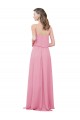 Discount Spaghetti Strap Chiffon Bridesmaids Dress with Ruffle Overlay UK