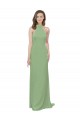Discount High Collar Halter Neck Chiffon Bridesmaid Dress with Long Back Tie UK