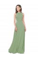 Discount High Neck Chiffon Bridesmaids Dress with Low Cowl Back UK