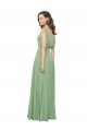 Discount High Neck Chiffon Bridesmaids Dress with Low Cowl Back UK
