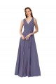 Discount V-Neck Long Draped A-Line Chiffon Bridesmaid Dress UK