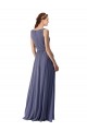 Discount V-Neck Long Draped A-Line Chiffon Bridesmaid Dress UK