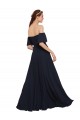 Discount Off the Shoulder Floaty Sleeves Chiffon Bridesmaid Dress / Prom Dress with High Slit UK