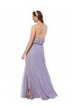 Discount Grecian Style Halter Chiffon Bridesmaid Dress with Keyhole and Slit UK