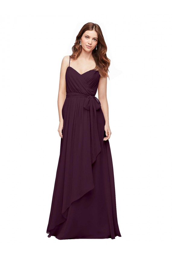 Discount Wrapped Sweetheart Neckline Long Chiffon Bridesmaid Dress  UK
