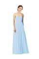 Discount Full Length Chiffon Bridesmaid Dress with Deep Sweetheat and Shirred Bodice UK