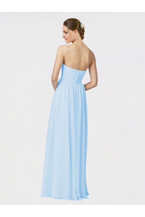 Discount Full Length Chiffon Bridesmaid Dress with Deep Sweetheat and Shirred Bodice UK
