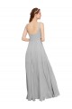 Discount Squre Necked Long Chiffon Bridesmaid Dress with Front Slit UK