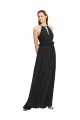 Discount Halter Neck Front Keyhole Chiffon Bridesmaid Dress with Shirred Waist UK