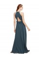 Discount Halter Neck Front Keyhole Chiffon Bridesmaid Dress with Shirred Waist UK