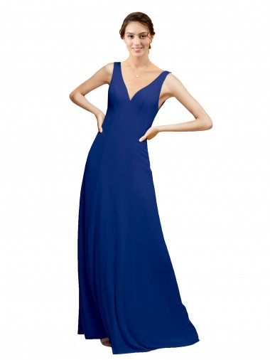 Discount V-Neck Sheath Chiffon Bridesmaid Dress with V-Back UK
