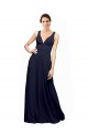 Discount Open Back Long Chiffon Bridesmaid Dress with Plunging V-Neck Bodice UK