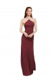 Discount High Halter Neck Long Chiffon Bridesmaid Dress with Low Scoop Back UK