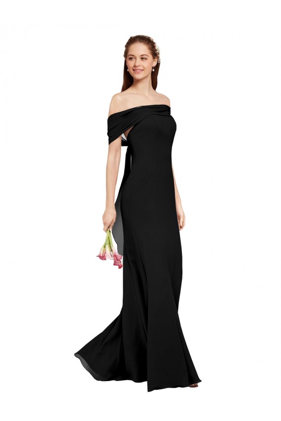Discount Fit and Flare Long Chiffon Bridesmaid Dress / Prom Dress with Sash and Open Back UK