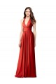 Discount Halter V-Neck A-Line Chiffon Bridesmaid Dress with Shirred Skirt UK