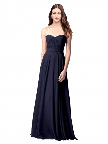 Discount Luxe Chiffon Bridesmaid Dress with Sweetheart Neckline and Shirred Bodice UK