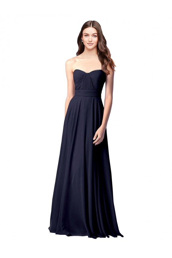 Discount Luxe Chiffon Bridesmaid Dress with Sweetheart Neckline and Shirred Bodice UK
