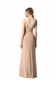 Discount Shirred Long Floor Length Chiffon Bridesmaid Dress with V-Back UK