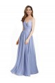Discount Ruched Criss Over Bodice Chiffon Bridesmaid Dress with Lace Open Back UK