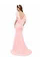 Discount Fit and Flare Chiffon Bridesmaid Dress with V-Neck and Flutter Sleeves UK