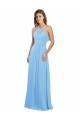 Discount Chiffon A-Line Bridesmaid Dress with Halter Neck and Ruffled Back Straps UK