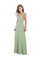 Discount Draped Sweetheart Chiffon Bridesmaid Dress with Ruffled Cap Sleeves UK