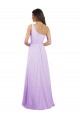 Discount Draped One Shoulder A-Line Long Chiffon Bridesmaid Dress UK