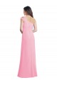 Discount Single Shoulder Chiffon Bridesmaid Dress with Draped Bodice UK