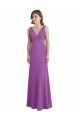 Discount V-Shaped Neckline Long Chiffon Bridesmaid Dress with Cascading Ruffles Back UK